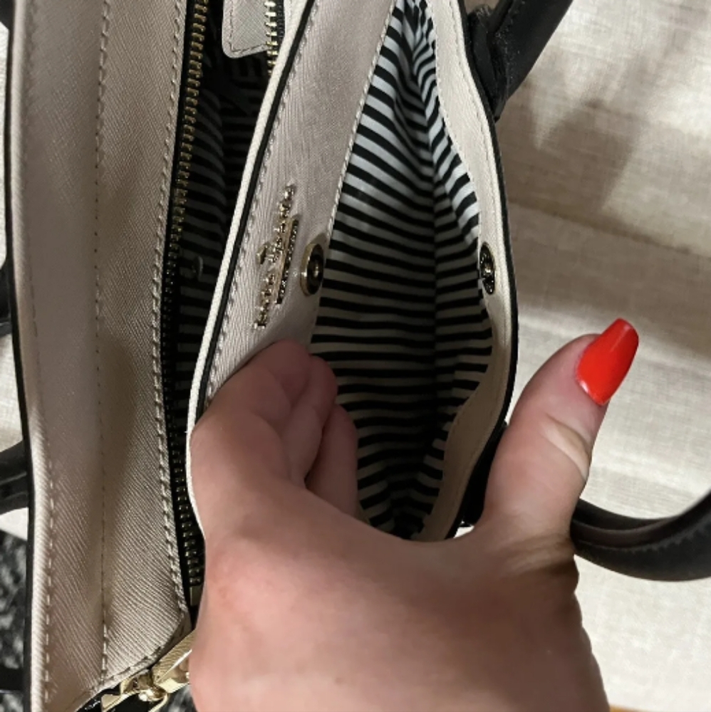 NWOT Black and Tan Kate Spade handbag with crossbody strap - Picture 4 of 4